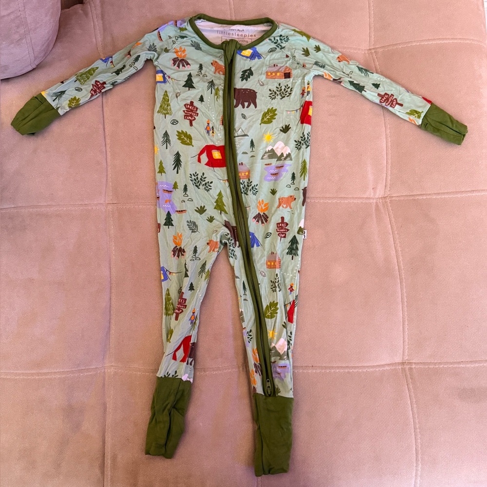 Little Sleepies Zippy Green Forest Print